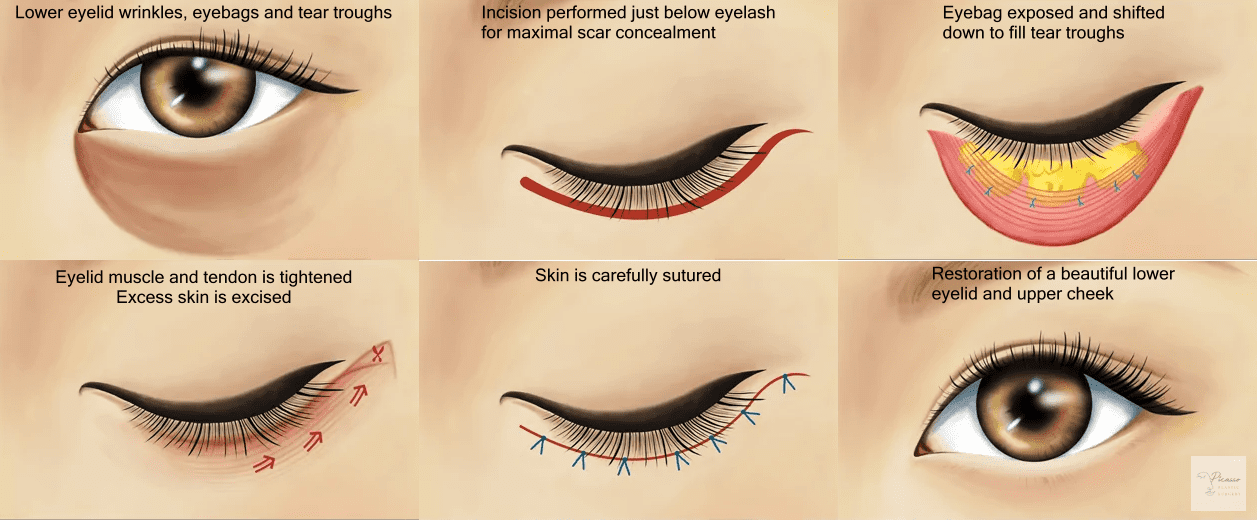 Subciliary (external) lower blepharoplasty